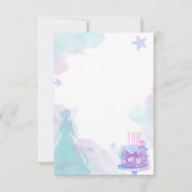 Lila Blue Princess Girl Födelsedagsfest