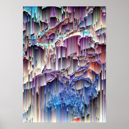 Lila Blue Red Waterfall Sten Abstrakt Art Poster