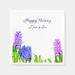Lila Blue Rosa Hyacinth Flowers Lycklig Noroz Pappersservett