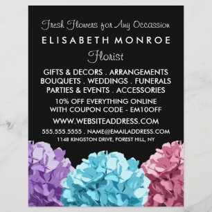 Lila, Blue & Rosa Hydrangea, Floristry Reklamblad