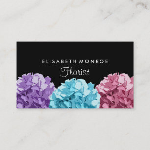 Lila, Blue & Rosa Hydrangea, Floristry Visitkort