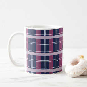 Lila Blue Scottish Tartan Play Mönster Kaffemugg