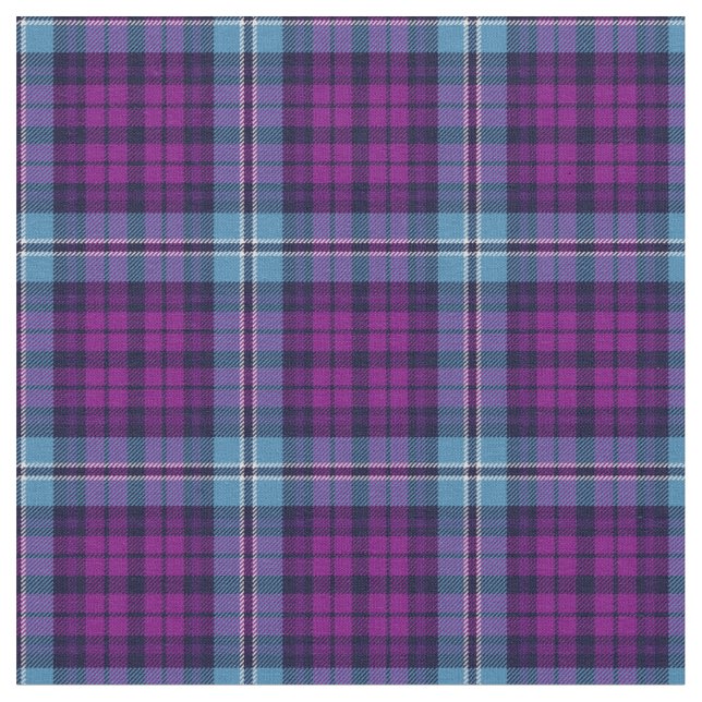Lila Blue Scottish Tartan Play Tyg (Närbild)