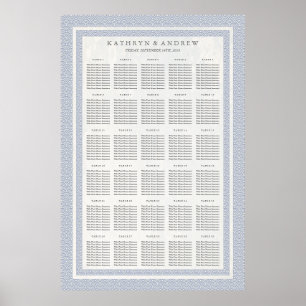 Lila Blue Seigaiha Bröllop/Evenemangsdiagram Poster