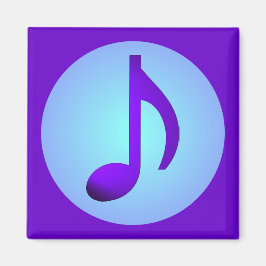Lila Blue Simple Elegant Music Note Magnet
