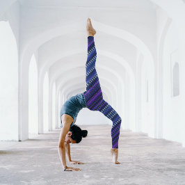 Lila Blue Slanted Rand Coola Vibrant Unik Leggings