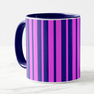 Lila Blue Snyggt Rand Mönster Design Mugg