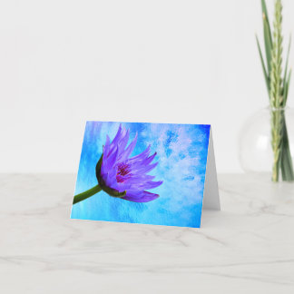 Lila Blue Vatten Lily Blank Note Greeting Card Kort