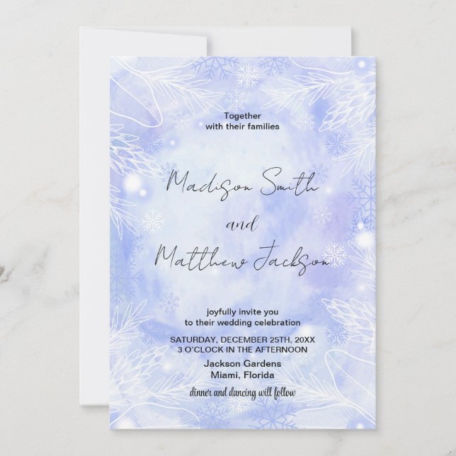 Lila Blue Wedding-inbjudningar Inbjudningar (Framsida)