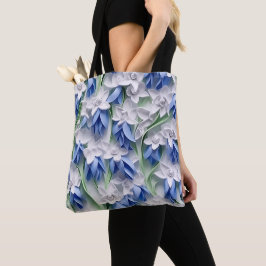 LILA BLUE WHITE 3DLOOK BLUEBELLFLÖDEN TYGKASSE