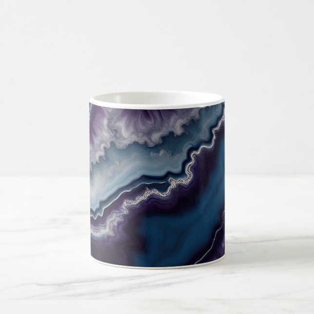Lila Blue White Agate Marble-design Kaffemugg (Center)