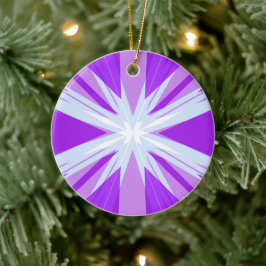 Lila Blue White jul Starburst Star Festive Julgransprydnad Keramik