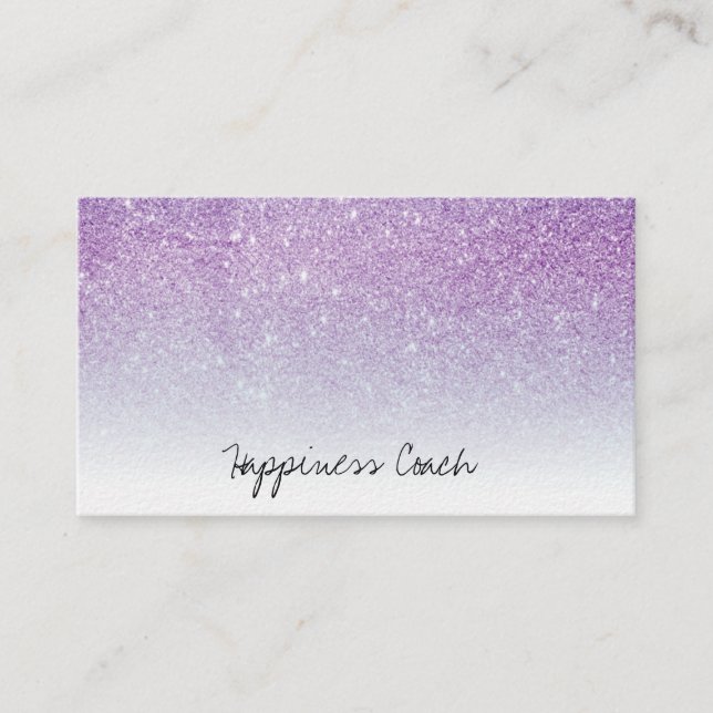 *~* Lila Blue White Ombre Gradient Glitter Visitkort (Framsida)