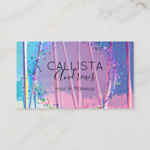 Lila Blue Zigzag Holograph Glitter Confetti Visitkort
