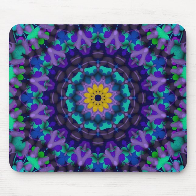 Lila Blues Sunros Geometric Art Mousepad Musmatta (Framsidan)