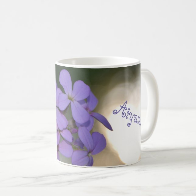 Lila Blüten mit Name Kaffemugg (Framsida höger)
