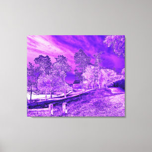Lila Boat House Scene Wrapped Canvas