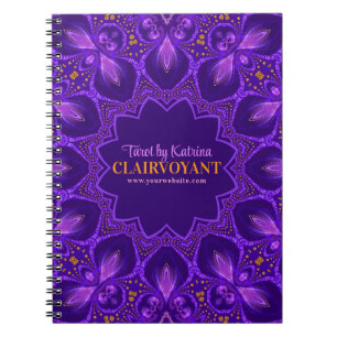 Lila Bohemian Clairvoyant Goddess Tarot Anteckningsbok