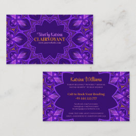 Lila Bohemian Goddess Tarot Reader Visitkort