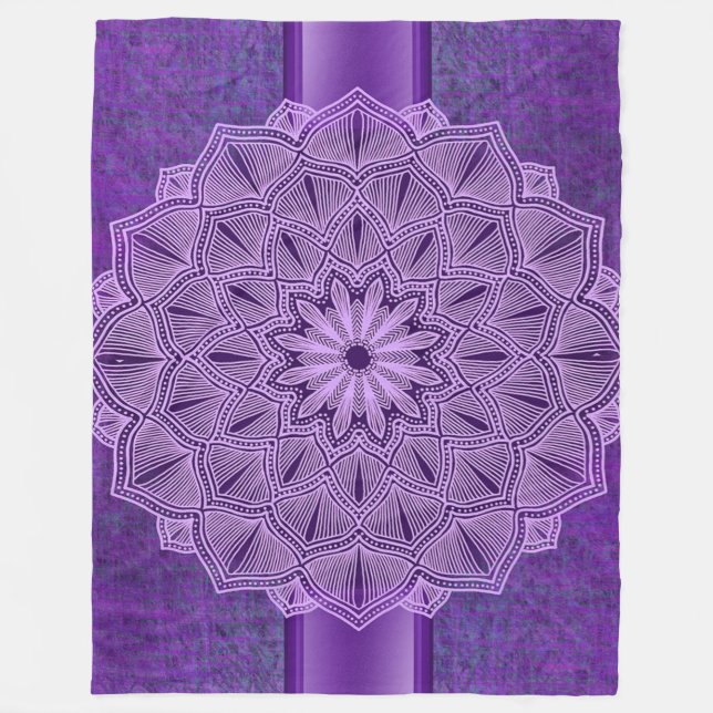 Lila Bohemian Stil Fleecefilt (Framsidan)