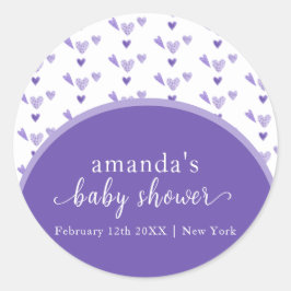 Lila Boho Arch Sweetheat Valentine Baby Shower Runt Klistermärke