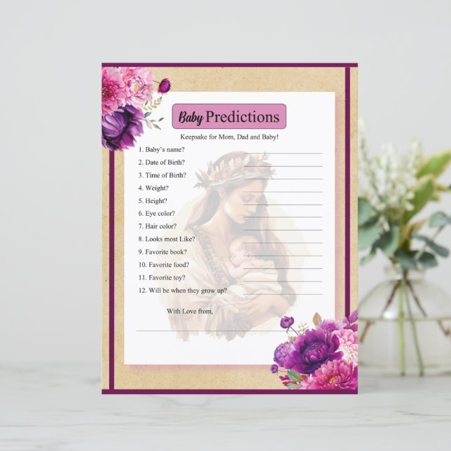 Lila Boho Baby-förutsägelser (Stående Fram)