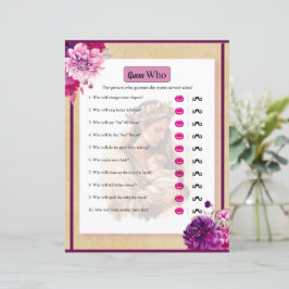 Lila Boho Baby Shower gissar vem som spelar