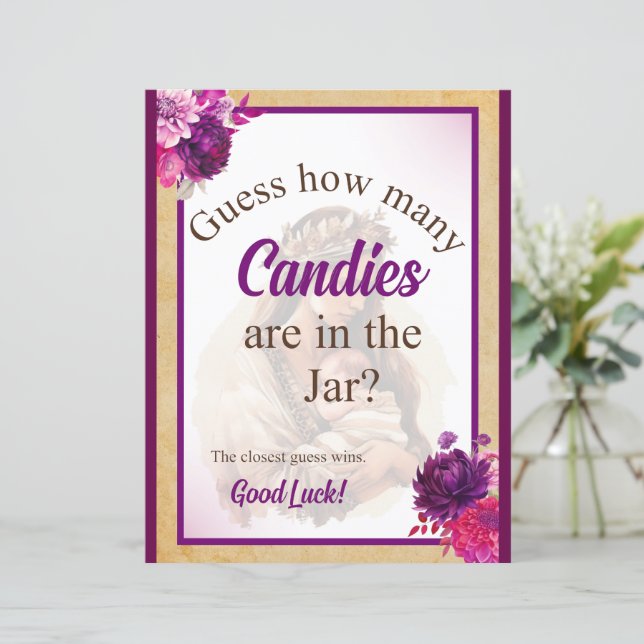 Lila Boho Baby Shower Godisskål-spel (Stående Fram)