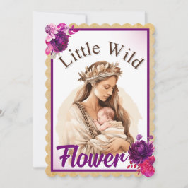 Lila Boho Baby Shower-inbjudningar Inbjudningar