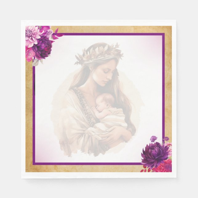 Lila Boho Baby Shower Napkins Pappersservett (Framsidan)