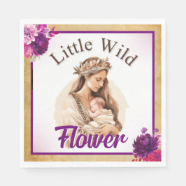 Lila Boho Baby Shower Napkins Pappersservett