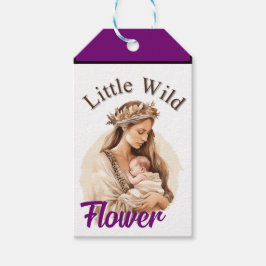 Lila Boho Baby Shower Presentetikett