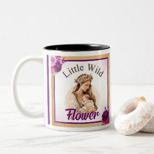 Lila Boho Baby Shower Två-Tonad Mugg