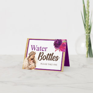 Lila Boho Baby Shower Vattenflaska Bord Kort