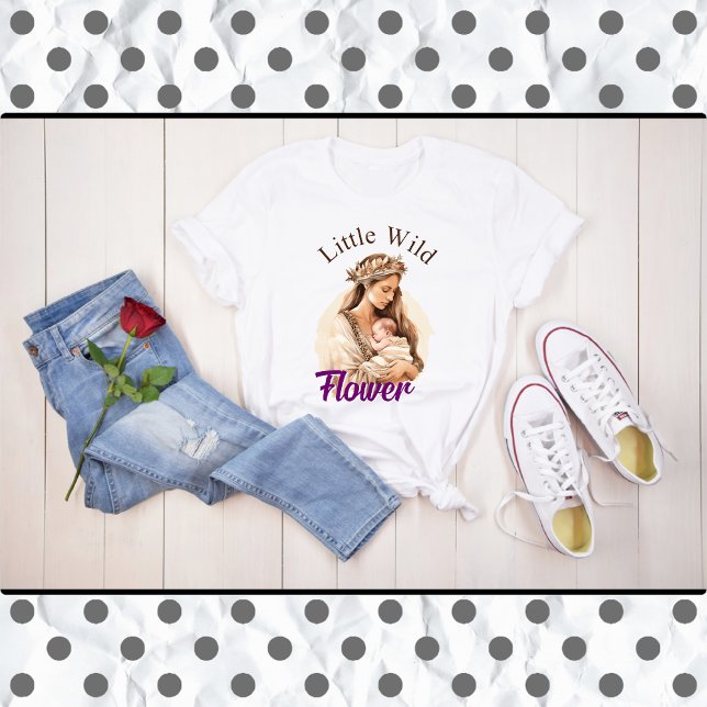 Lila Boho Baby Shower Vild Flower T Shirt (Skapare uppladdad)