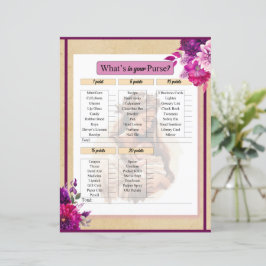 Lila Boho Baby Shower What in your Purse Game