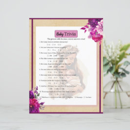 Lila Boho Baby Trivia Spel