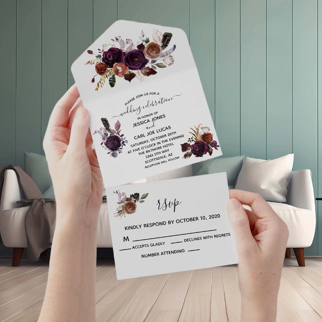 Lila Boho Elegant Watercolor för hösten (Skapare uppladdad)