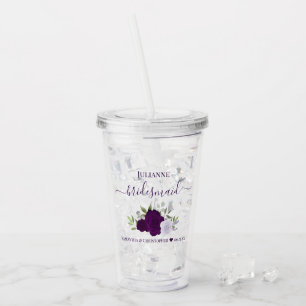 Lila Boho Ro Elegant Bridesmaid Bröllop Take Away Mugg