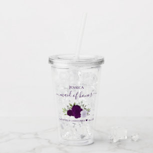 Lila Boho Ro Elegant Maid of honor Bröllop Take Away Mugg