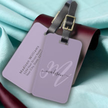 Lila Boho Script Monogram och Namn