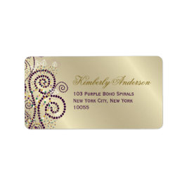 Lila Boho Spiral Birthday Bröllop Address Label Adressetikett