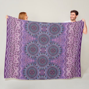 Lila Boho Stil Fleecefilt