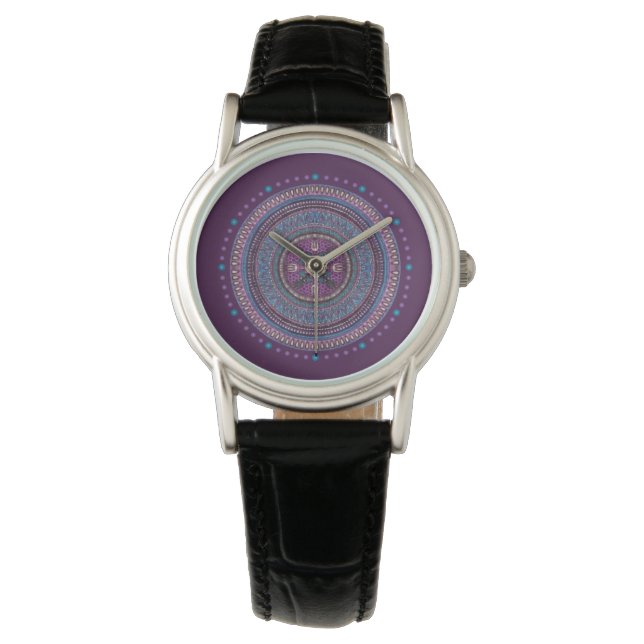Lila Boho Stil Watch Armbandsur (Framsida)