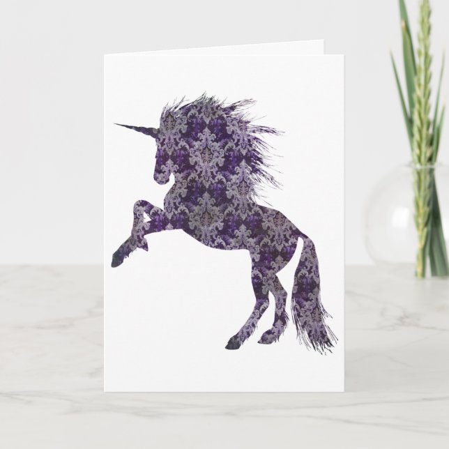 Lila Boho Unicorn, Bröllop Gratulerar Meddelande (Framsida)