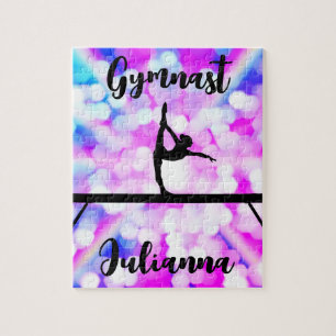 Lila Bokeh Blast Gymnastics Beam Personlig Pussel
