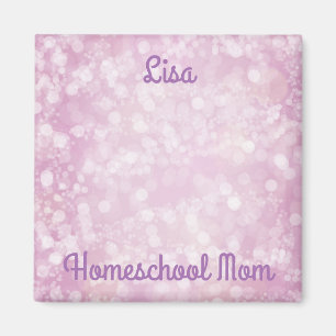 Lila Bokeh Homeschool Mamma Magnet