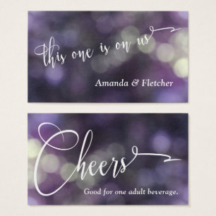 Lila Bokeh Light & Typography 32 Drink Biljett