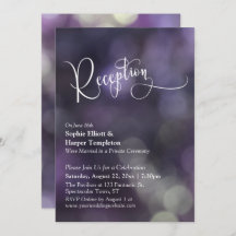 Lila Bokeh Light Wedding Reception Typography