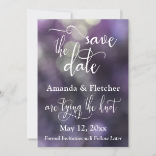 Lila Bokeh-ljus & typografi 32 Spara datum Datumet